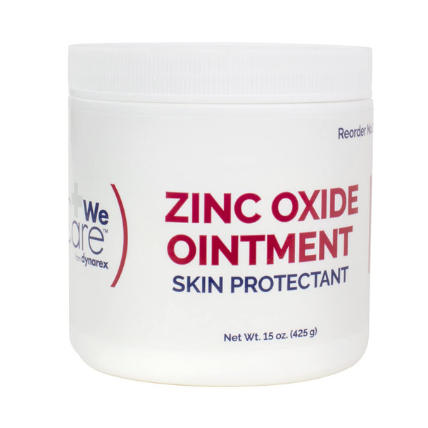 Dynarex Zinc Oxide Ointment Soothes Prevents and Relieves Diaper Rash Chaffed Skin and Irritation White 1 Count - 15 oz. Jar of Ointment