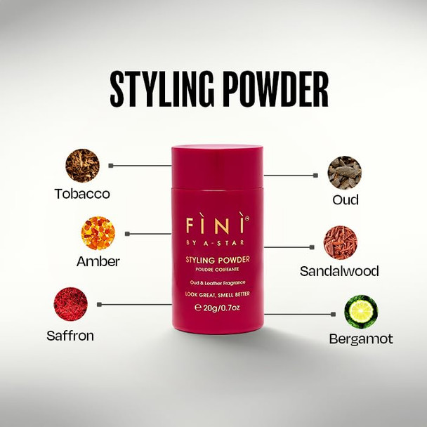 Fini By A-Star Styling Powder – Oud Fragrance Matte Finish Volumizing & Texturizing Hair Powder for Men Easy to Wash Out Non-Greasy