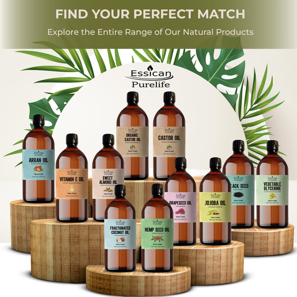 Essican Purelife Pure Sweet Almond Oil for Hair 1000ml Cold Pressed Almond Oils for Massage Carrier Oil for Essential Oils Mixing Ideal for Massage Moisturising Face Skin Ear Body Cruelty-Free Essican Purelife Pure Sweet Almond Oil for Hair 1000ml Cold Pressed Almond Oils for Massage Carrier Oil for Essential Oils Mixing Ideal for Massage Moisturising Face Skin Ear Body Cruelty-Free