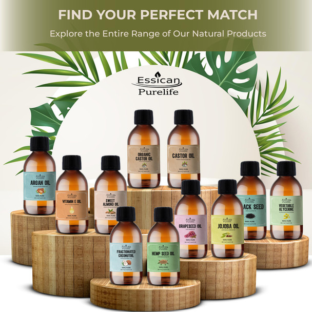 Essican Purelife Pure Sweet Almond Oil for Hair 250ml Cold Pressed Almond Oils for Massage Carrier Oil for Essential Oils Mixing Ideal for Massage Moisturising Face Skin Ear Body Cruelty-Free