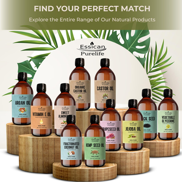 Essican Purelife Pure Sweet Almond Oil for Hair 500ml Cold Pressed Almond Oils for Massage Carrier Oil for Essential Oils Mixing Ideal for Massage Moisturising Face Skin Ear Body Cruelty-Free Essican Purelife Pure Sweet Almond Oil for Hair 500ml Cold Pressed Almond Oils for Massage Carrier Oil for Essential Oils Mixing Ideal for Massage Moisturising Face Skin Ear Body Cruelty-Free