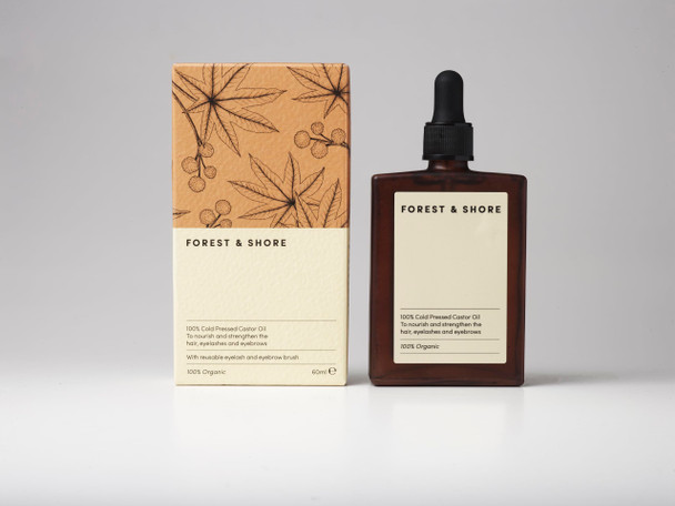 Forest & Shore Castor Oil 100% Natural & Organic for Hair Growth Eyebrows Eyelashes and Skin Hair Tonic Oil