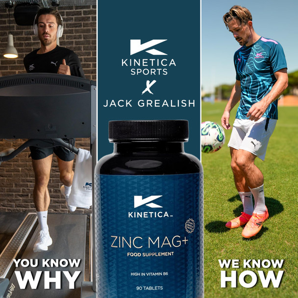 Kinetica Sports Zinc Mag+ | 420mg Magnesium 16.5mg Zinc 193μg Selenium & 4.8mg Vitamin B6/Serve 30 Servings/90 Capsule Pack | 3 Capsules/Day| Scientifically Formulated Blend| Promotes Healthy Sleep