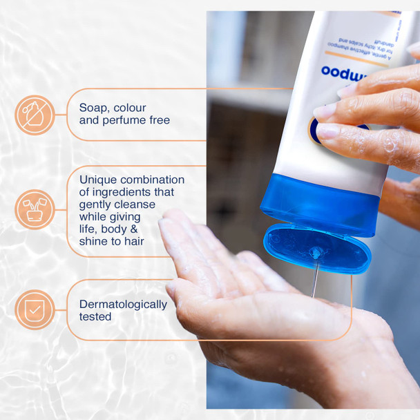 E45 Dry Scalp Shampoo for Very Dry Itchy and Flaky Scalp - Anti Dandruff Shampoo with hydrating Vitamin B5 – Free from fragrance soap and perfume 200m