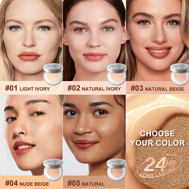 SACE LADY Oil Control BB Cushion Foundation Full Coverage Long Lasting Ultra Matte BB Foundation Makeup Covers Face Blemishes Evens Skin Tone Face Cosmetics 0.42Oz (#04 0.42Oz)
