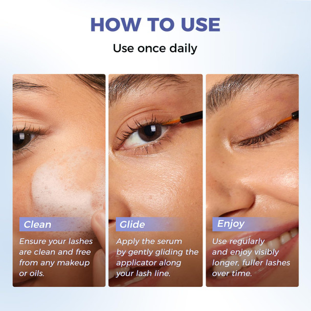 SACE LADY Eyelash Growth Serum for Longer Thicker and Fuller Lashes Lash & Brow Enhancing Serum with Natural & Gentle Formula No Darken Eyelids Eyelash Extensions 3ml