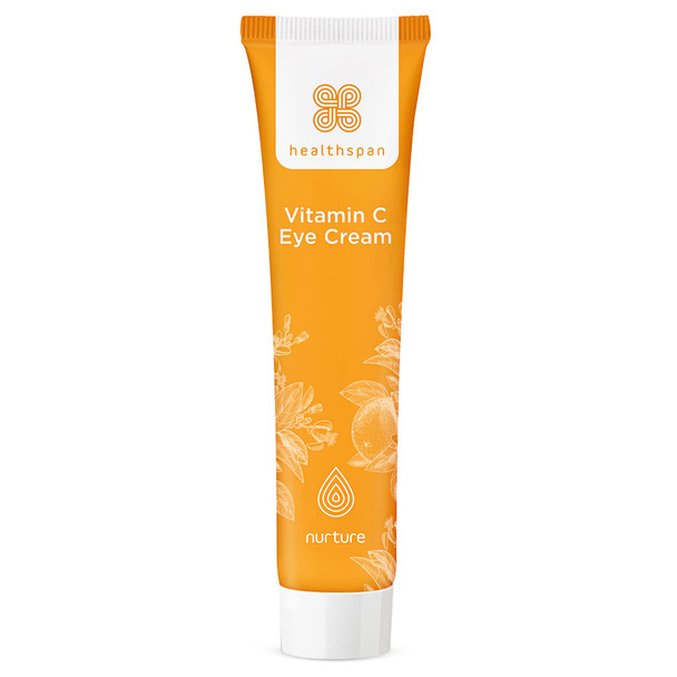 Healthspan Vitamin C Eye Cream (15ml) | 3 sources of Vitamin C with Caffeine Hyaluronic Acid & Vitamin E | Brightening Eye Cream | Reduces the appearance of puffiness & smooth skin | Vegan