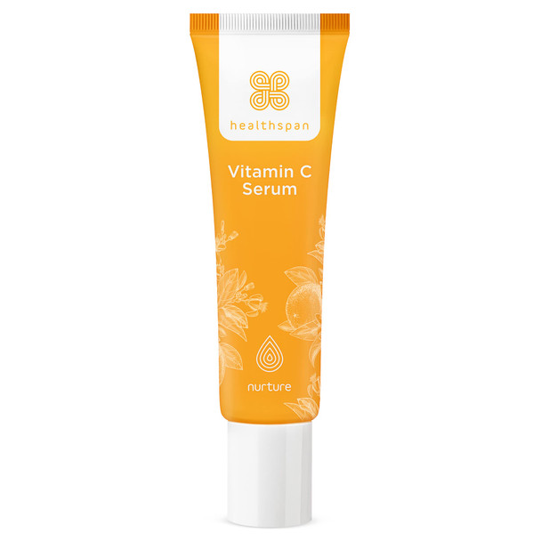 Healthspan Vitamin C Serum (30ml) | Boost Radiance & Smooth Lines & Wrinkles | Triple Source Vitamin C to support collagen formation | With ferulic acid hyaluronic acid and vitamin E | Vegan