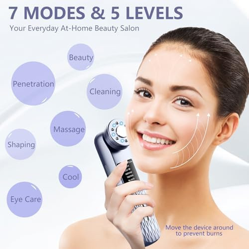 Masiketec Masike Facial Massager For Face Portable Electric Face Massager 7 In 1 Red Light Therapy Beauty Device Tool For Skin Care At Home