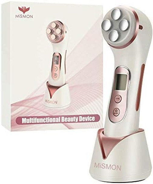 Mismon Wrinkle Reduction Device 5 In 1 Multifunction Facial Massager High Frequency Led Skin Care Beauty Device Skin Rejuvenation/Anti-Aging/Skin Tightening/Face Lifting/Face Cleansing