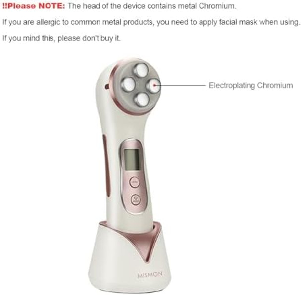 Mismon Wrinkle Reduction Device 5 In 1 Multifunction Facial Massager High Frequency Led Skin Care Beauty Device Skin Rejuvenation/Anti-Aging/Skin Tightening/Face Lifting/Face Cleansing