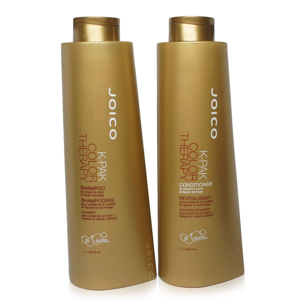 Joico K-Pak Color Therapy Shampoo 1000 Milliliter and Conditioner 1000 Milliliter Duo