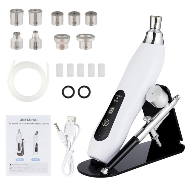Click to see full view Diamond Microdermabrasion Machine 7 Suction Modes Professional Microdermabrasion Machine 60KPg Blackhead Remover Portable Microdermabrasion Device for Personal Home Travel Use