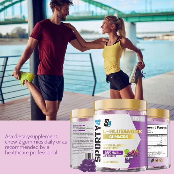 Sporty4 L Glutamine 5000mg No creatine Gummies