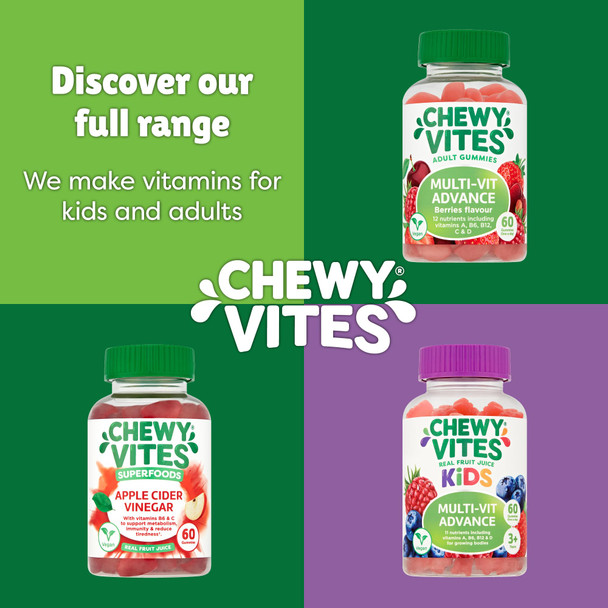 Chewy Vites Kids Calcium and Vitamin D3 60 Kids Calcium Gummies Help Support Healthy Bones and Teeth 2 Months Supply Real Fruit Juice Vegan Age 3 + Strawberry Flavour
