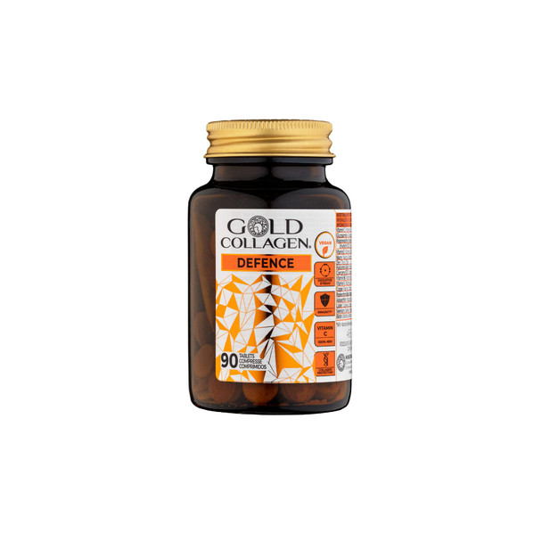 GOLD COLLAGEN Defence - Antioxidant Collagen Supplements for Women & Men 90 Tablets for Immune Support & Collagen Maintenance with Vitamin C Biotin Hyaluronic Acid for Skin Nail & Hair Care