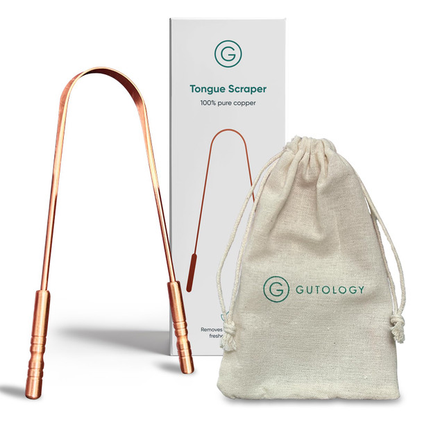 Gutology Tongue Scraper - 100% Pure Copper - Helps Support Fresher Breath - Easy to Use Tongue to Improve Oral Hygiene Gutology Tongue Scraper - 100% Pure Copper - Helps Support Fresher Breath - Easy to Use Tongue to Improve Oral Hygiene