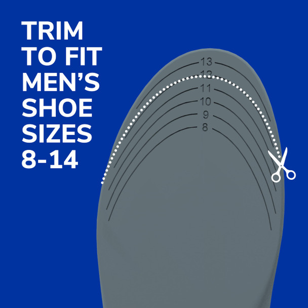 Dr. Scholl's Stability Support Insoles Flat Feet & Overpronation Low Arch Support Improves Balance & Stability Motion Control Trim Inserts to Fit Shoes Men's Size 8-14