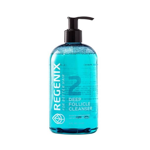 Regenix Deep Follicle Cleanser for Hair Thinning, Dandruff & Itchy Scalp, Removes Debris & Product Build-up for Cleaner, Healthier Scalp, Use 3x a Week, 16 Fl Oz