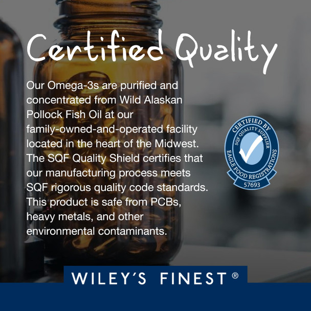 Wiley's Finest Wild Alaskan Fish Oil Peak EPA - Triple Strength Peak EPA & DHA Supplement - 1000mg Fish Oil - Omega-3s for Joint Health Support - 60 Softgels (60 Servings)