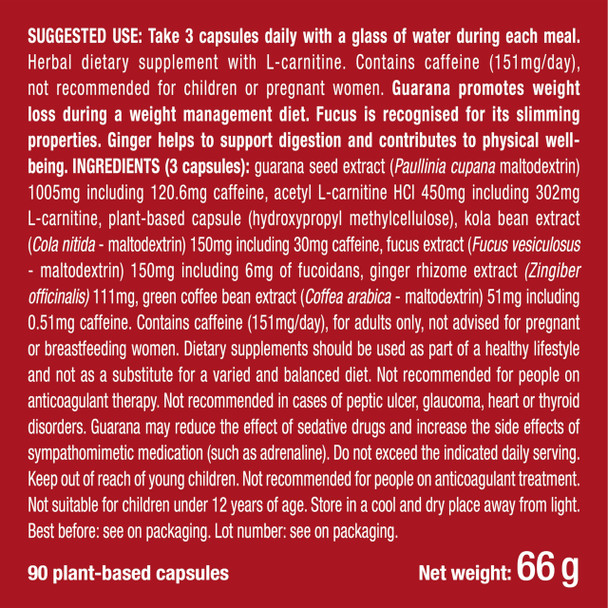Laboratoires Nutrimea Super Strong Fat Burner | Powerful Complex of Slimming Plants Including Ginger | Efficient Slimming Effect | Active Burner | 90 Vegan Capsules | Nutrimea | French Expertise