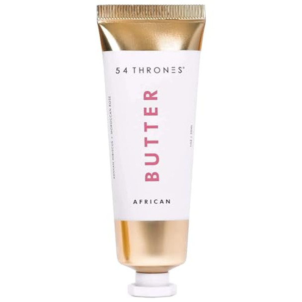 54 Thrones Mini African Beauty Shea Butter, Intensive Dry Skin Support, Moisturizing Body Butter For Women, Moisturizing Body Balm And Cream, Kenyan Hibiscus + Moroccan Rose