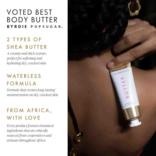 54 Thrones Mini African Beauty Shea Butter, Intensive Dry Skin Support, Moisturizing Body Butter For Women, Moisturizing Body Balm And Cream, Kenyan Hibiscus + Moroccan Rose