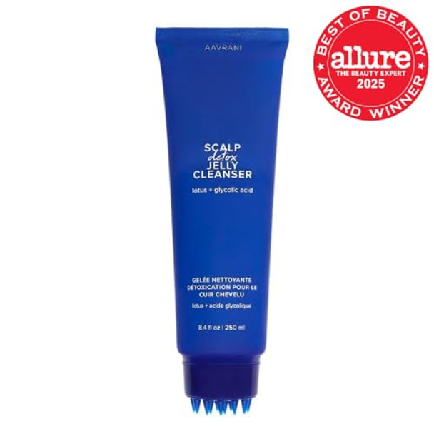 Aavrani Scalp Detox Jelly Cleanser - Sulfate- Clarifying Shampoo - With Glycolic Acid & Vitamin E To Remove Build Up And Excess Oil - Color-Safe - Vegan - 8.4 Fl Oz