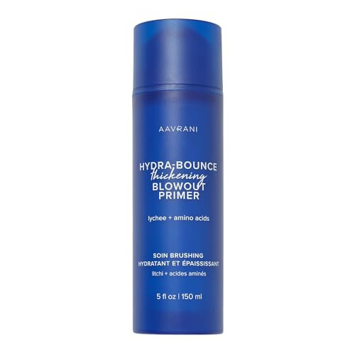 Aavrani Hydra-Bounce Thickening Blowout Primer & Styling Cream – With Lychee & Amino Acids To Volumize, Strengthen And Protect Hair Strands – Vegan – Color-Safe – 5 Fl Oz