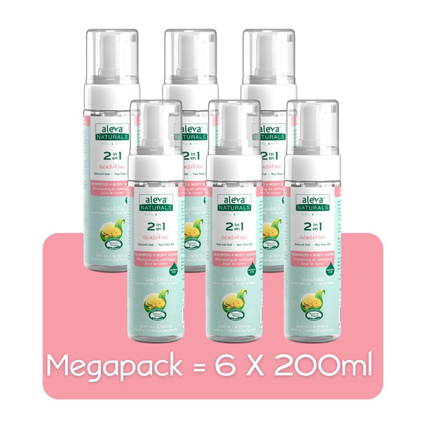 Aleva Naturals Hypoallergenic 2 In 1 Hair And Body Wash  Tea Tree Oil Formula  For Sensitive Skin  Perfect For born Babies And Toddlers - 200Ml