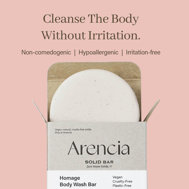 Arencia Homage Natual Body Soap Bar For Softer Skin – Jojoba Oil, Castor Oil For Soothing, Hydrating, Body And Facial Cleanser, Plastic-, Eco-Friendly, Vegan, Sustainable