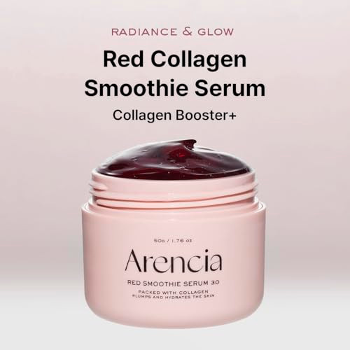 Arencia Red Collagen Jello Skin Trio - Poreless Skin Routine [Rosehip Rice Mochi Cleanser + Overnight Glow Mask Serum + Red Smoothie Serum]