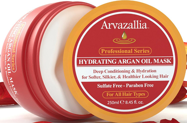 Arvazallia Hydrating Argan Oil Hair Mask And Deep Conditioner For Dry Or Damaged Hair (8.45 Oz Jar)