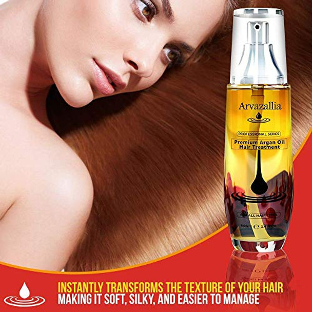 Arvazallia Premium Argan Oil Hair Treatment And Leave-In Mask & Hydrating Conditioner Spray Bundle - Professional Grade Hydration And Damage Repair For Dry Or Damaged Hair