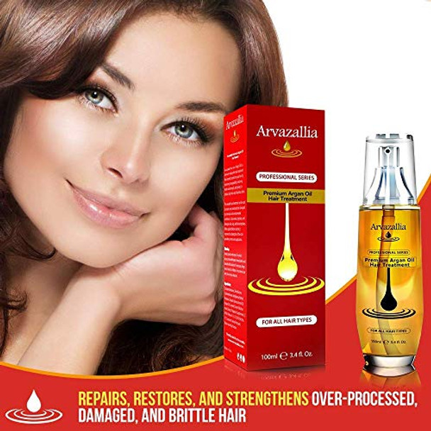 Arvazallia Premium Argan Oil Hair Treatment And Leave-In Mask & Hydrating Conditioner Spray Bundle - Professional Grade Hydration And Damage Repair For Dry Or Damaged Hair