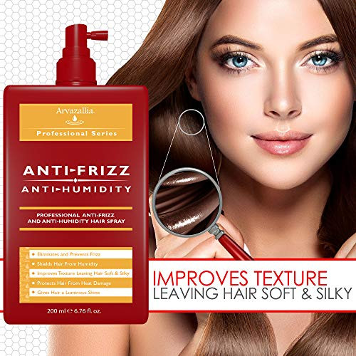 Arvazallia Antifrizz And Antihumidity Hair Spray - Professional Frizz Control, Anti-Humidity, Heat Protectant, And Shine Serum