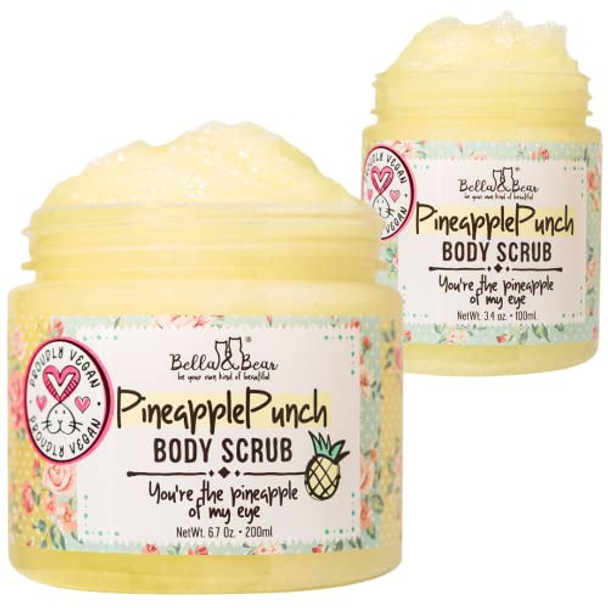 Bella & Bear Pineapple Body Scrub In Full & Travel Size 6.7 & 3.4Oz