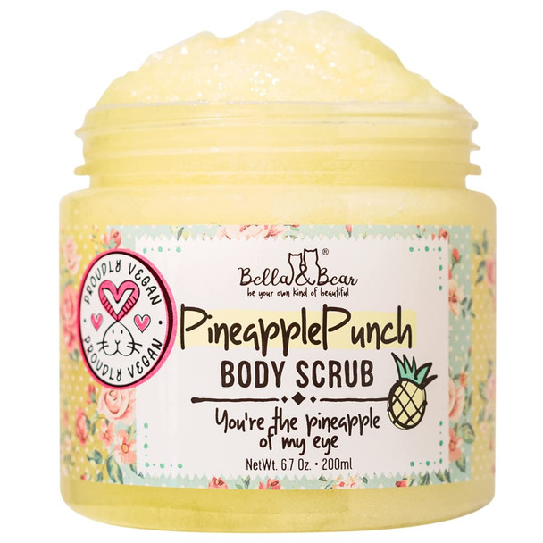 Bella & Bear Pineapple Body Scrub Exfoliator - Vegan (6.7Oz)