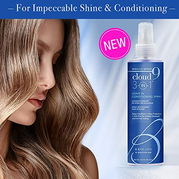 Cloud 9 Miracle Repair 3-In-1 Heat Protectant And Leave-In Conditioning Spray For Brilliant Blowouts And Anti-Frizz Hair