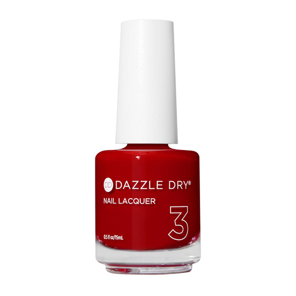 Dazzle Dry Nail Lacquer (Step 3) - Rapid Red - A Full Coverage Classic True Red. (0.5 Fl Oz)