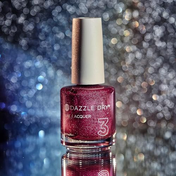 Dazzle Dry Nail Lacquer (Step 3) - Kaleidoscope - A Full Coverage Metallic Fuchsia. Full Coverage Metallic. (0.5 Fl Oz)