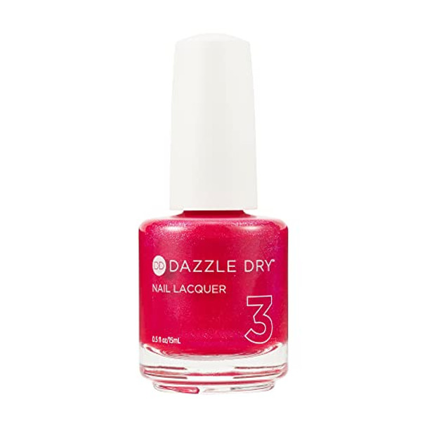 Dazzle Dry Nail Lacquer (Step 3) - Tiger Lily - A Bright Strawberry Pink With Blue-To-Gold Shimmer. Full Coverage Shimmer. (0.5 Fl Oz)