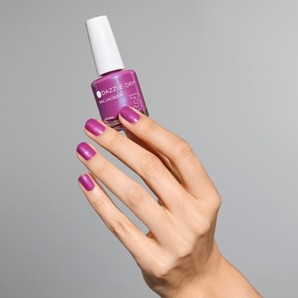 Dazzle Dry Nail Lacquer (Step 3) - Mulberry - A Purply Pink With A Subtle Blue Flash. Full Coverage Shimmer. (0.5 Fl Oz)