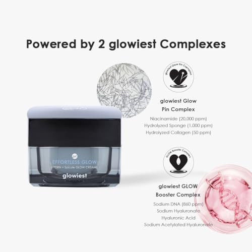 Glowiest Effortless Glow Pdrn + Spicule Cream I Daily Face Moisturizer I Premium Salmon Pdrn I Recovery & Moisture With Niacinamide, Pdrn & Spicule L Korean Skin Care For All Skin Types