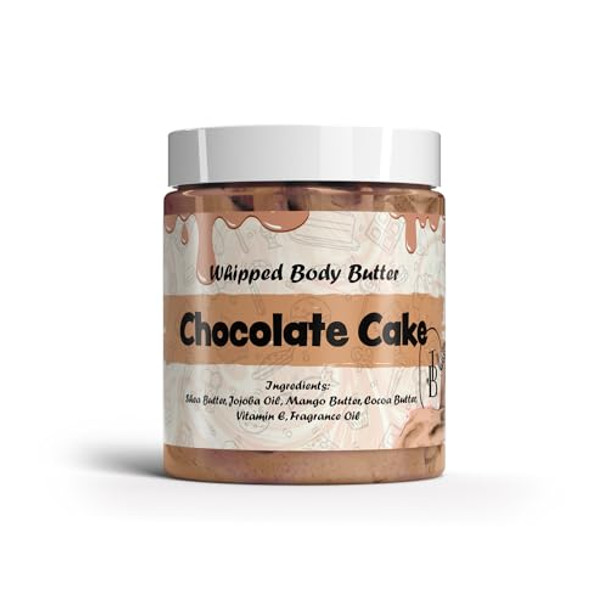 Jersey Botanical Chocolate Cake Whipped Body Butter 8Oz. With Shea Butter Mango Butter Cocoa Butter Creamy Natural Smooth Long-Lasting Intense Moisturizer