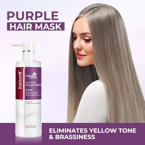 Karseell Purple Shampoo Hair Mask For Blonde Silver Gray Highlighted Hair 500Ml+500Ml+100Ml