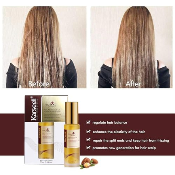 Karseell Collagen Hair Treatment Travel Set For Dry Damaged Hair All Hair Types 3.38Floz +2.4Floz+2.4Floz
