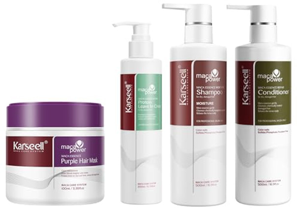 Karseell Argan Oil Shampoo And Conditioner Purple Hair Mask Set