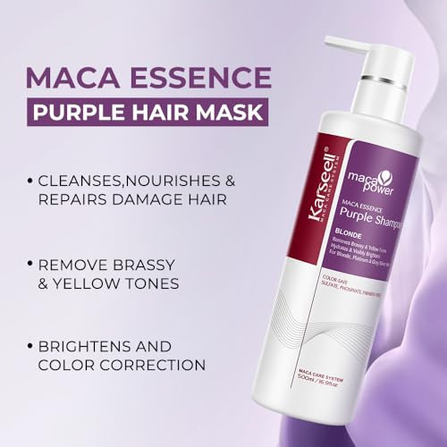 Karseell Purple Shampoo And Hair Mask Professional Neutralizes Brass & Yellow Tones