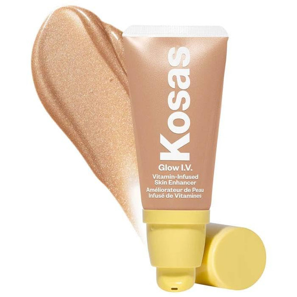 Kosas Glow I.V. - Vitamin-Infused Skin Illuminating Enhancer - Radiate. Bonus Premium Korean Sheet Masque With Collagen